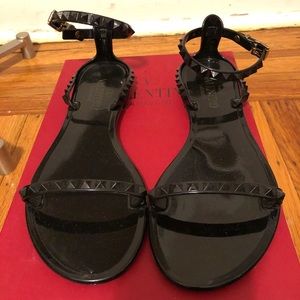 Valentino Rockstud Jelly Sandal - Black - Size 38